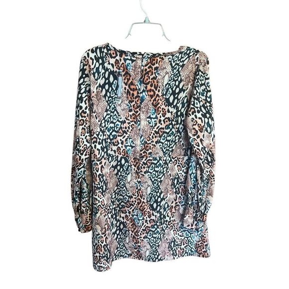 Boohoo Animal Print Puff Sleeve Shift Dress Sz 12 NWT - Picture 2 of 8